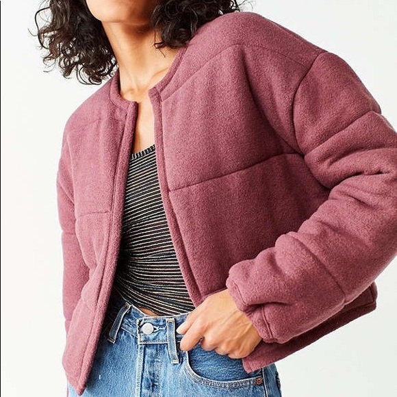 Urban Outfitters Sweaters - Quilted cropped puffer cardigan